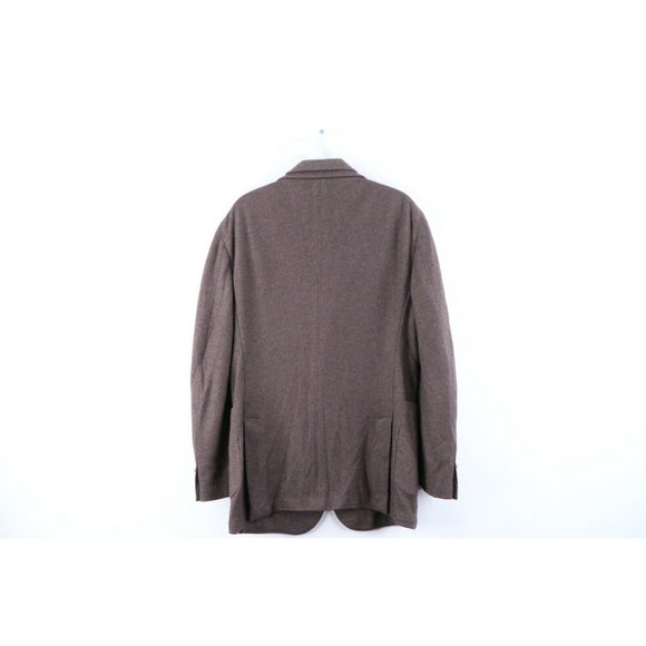 Phineas Cole 3 Button Silk Cashmere Double Vent Sport Coat Jacket Brown - Picture 8 of 10